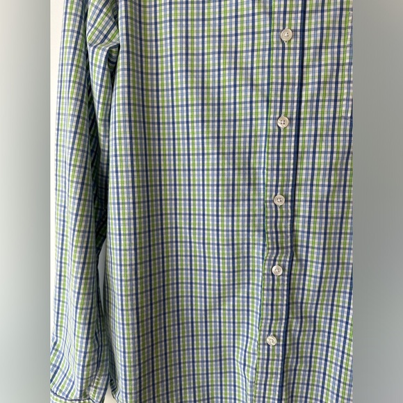 UNTUCKit Men’s Slim Fit Plaid Green and Blue Button Down Shirt (Size L) - Picture 3 of 7
